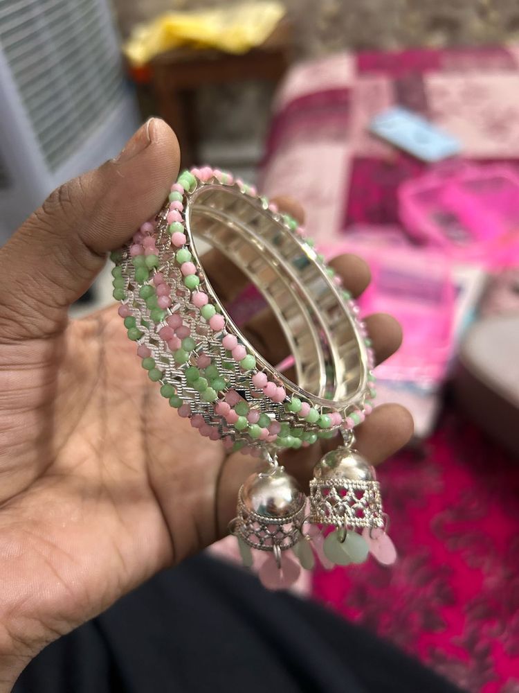Charming Beaded Bangles with Jhumka