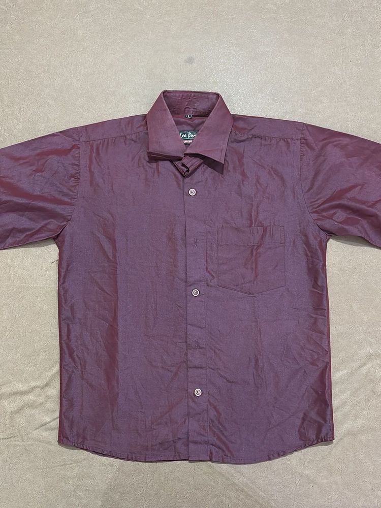 Men's Burgundy Dress Shirt