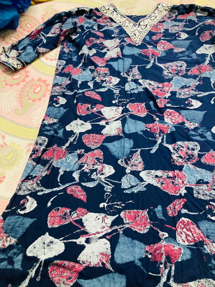 Floral Print Cotton Kurta