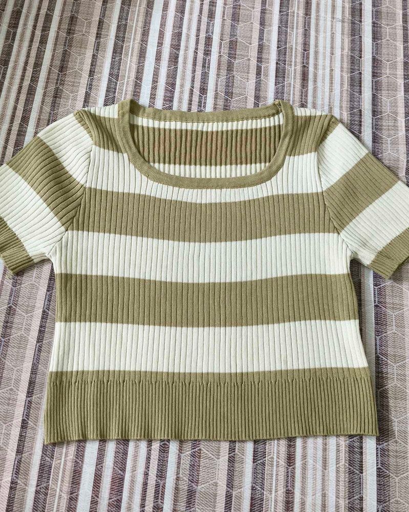 Striped Ribbed Knit Top