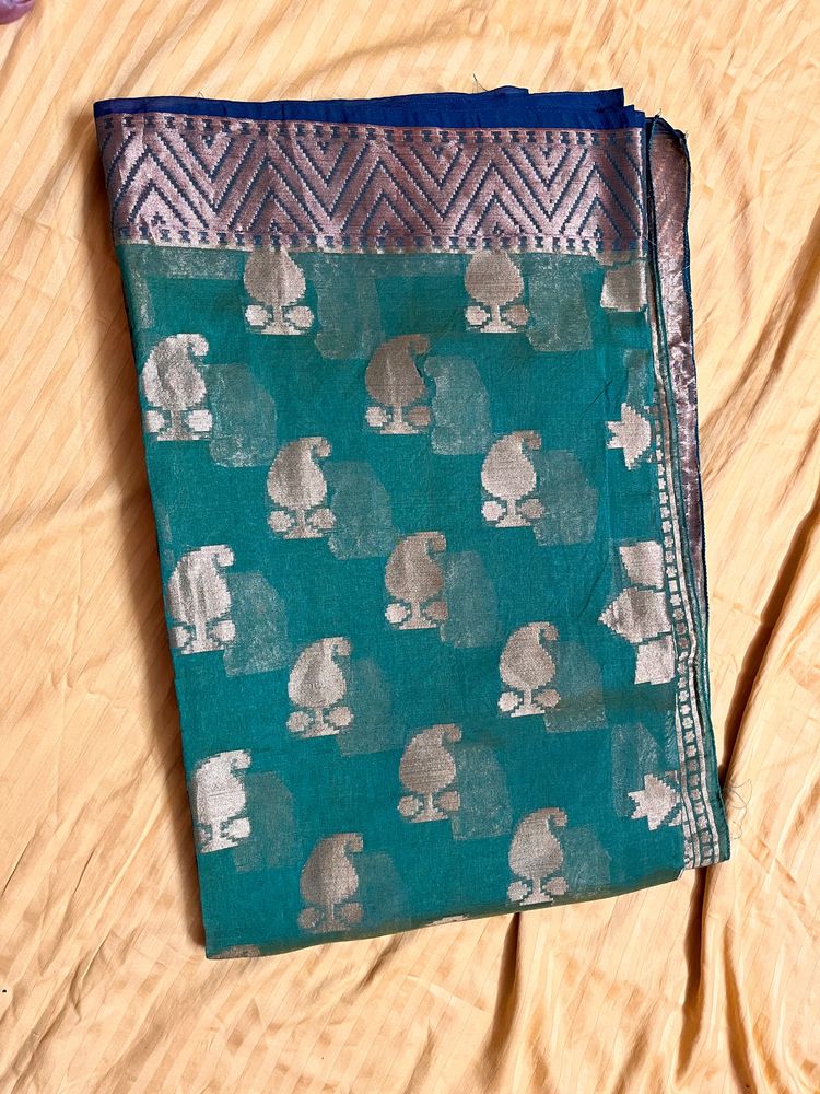 Peacock Green Color Saree