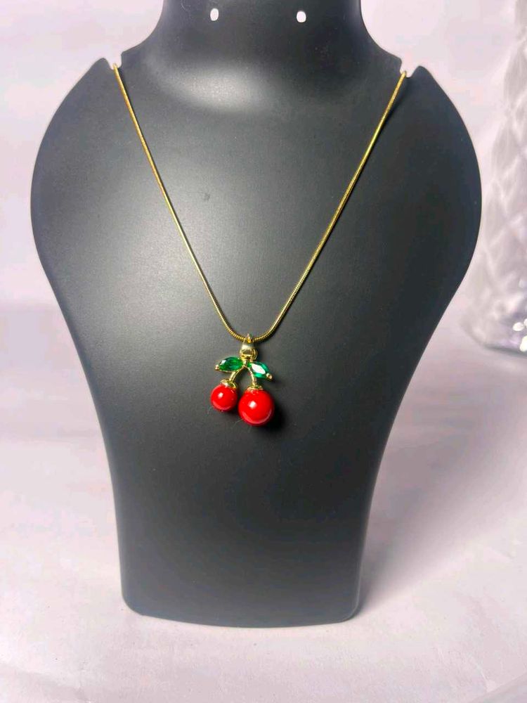 Cute Cherry Pendant Necklace. 🍒