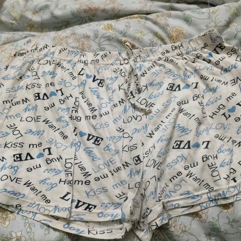 Cute Love Print Mini Short