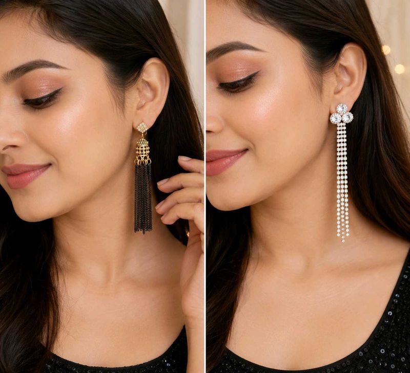 Stylish Designer Long Earrings Combo