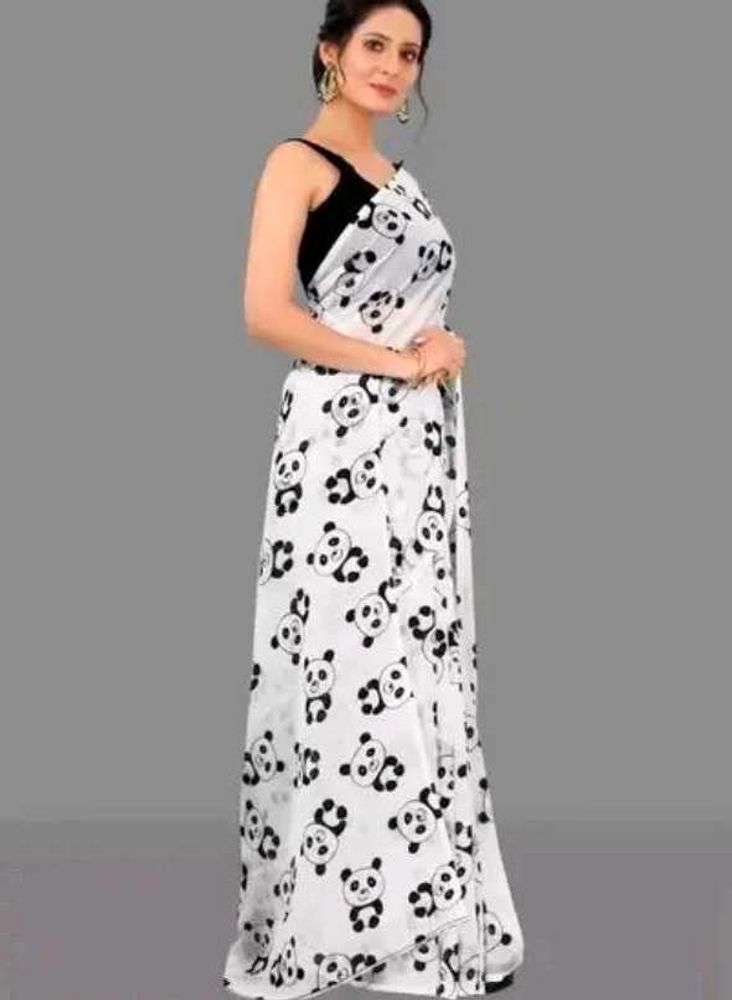 🐼 Panda Printed Saree