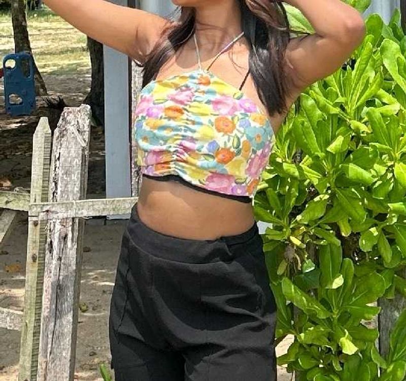 ZARA  FLORAL BIKINI TOP