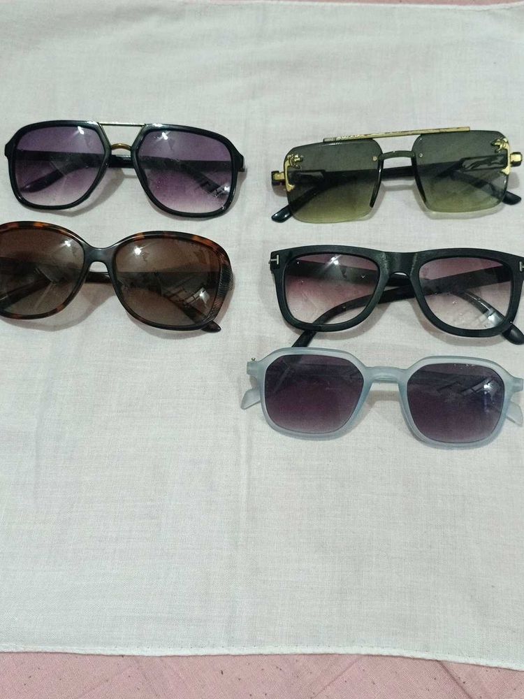 Assorted Sunglasses Lot sat of five , with 3laer c