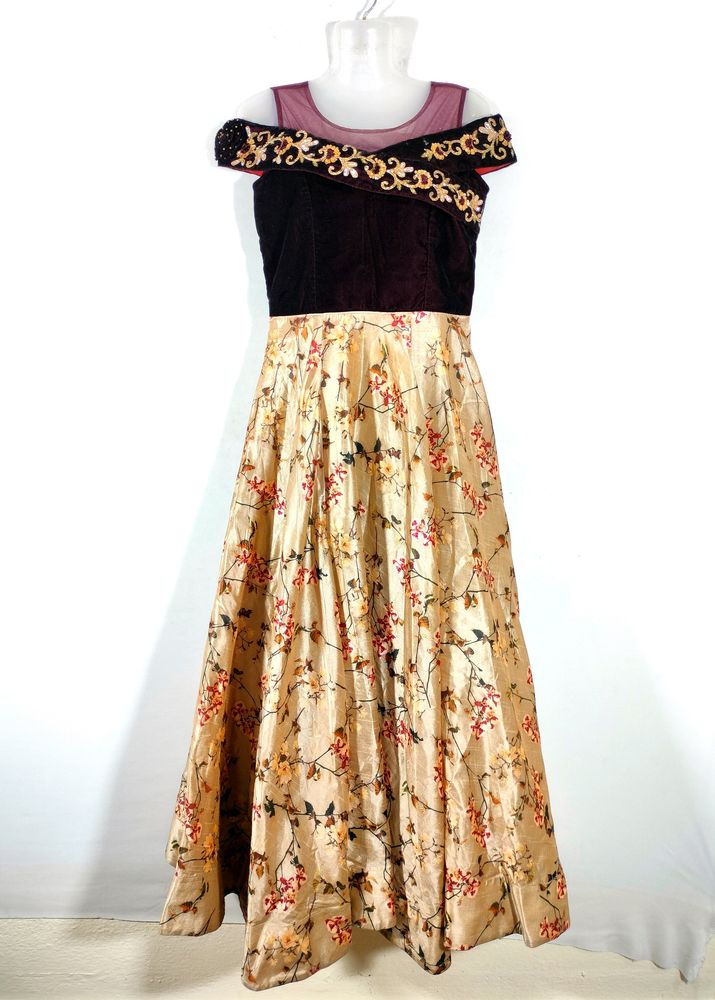 Burgundy And Cream Gowns (Women's)
