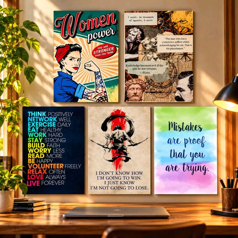 Set of 5 Motivational Wall Posters | Inspirational
