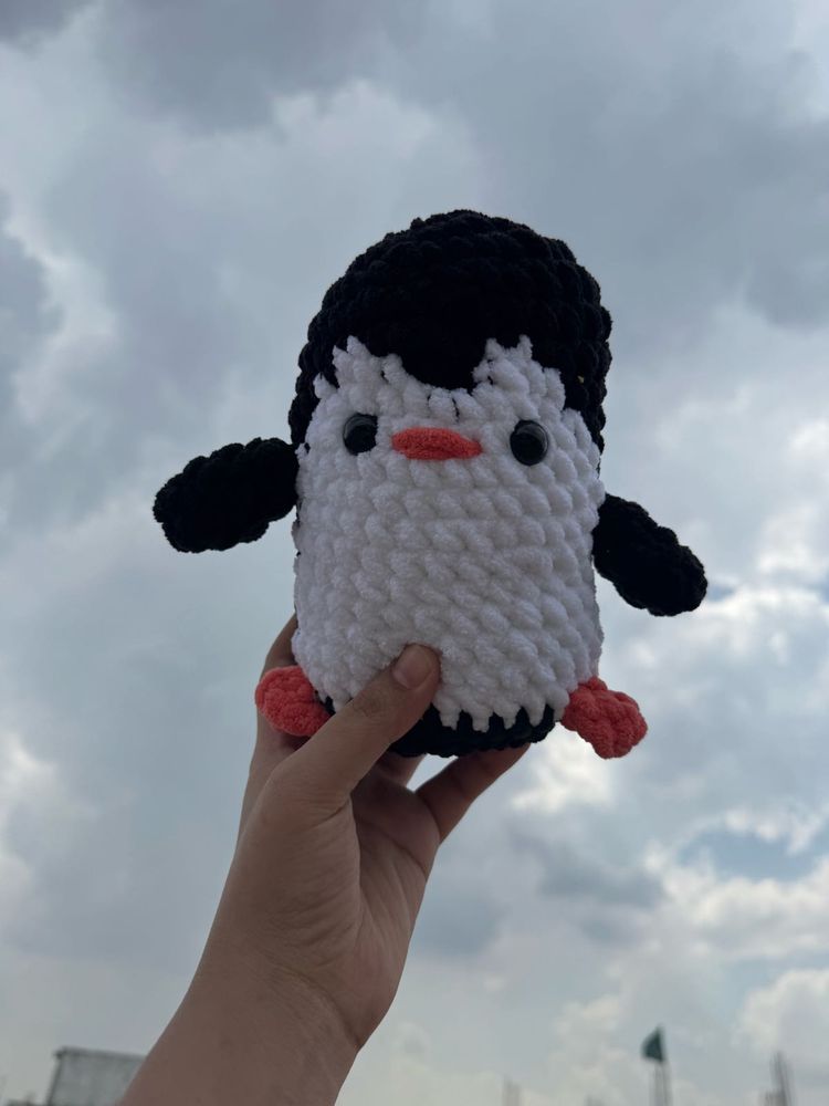 Handmade Crocheted Penguin Plush Toy