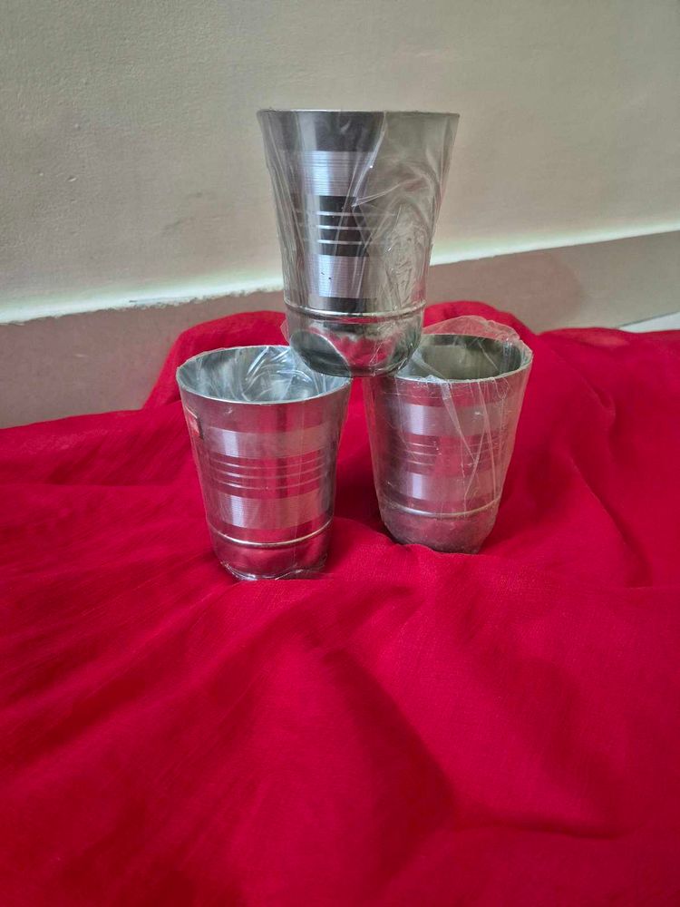 Set of 3 Stainless Steel Glasses