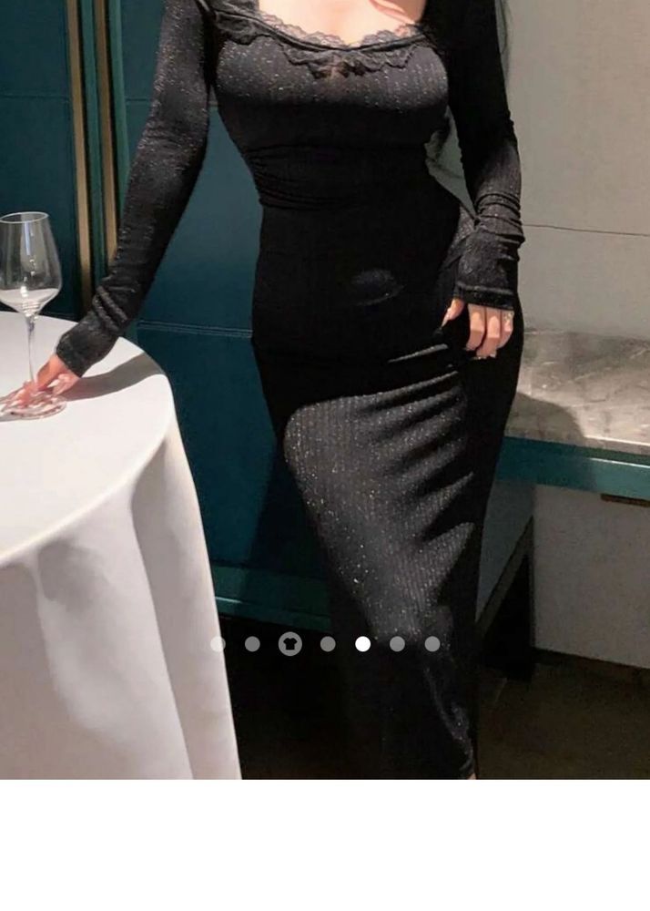 Sparkly Black Long Sleeve Dress