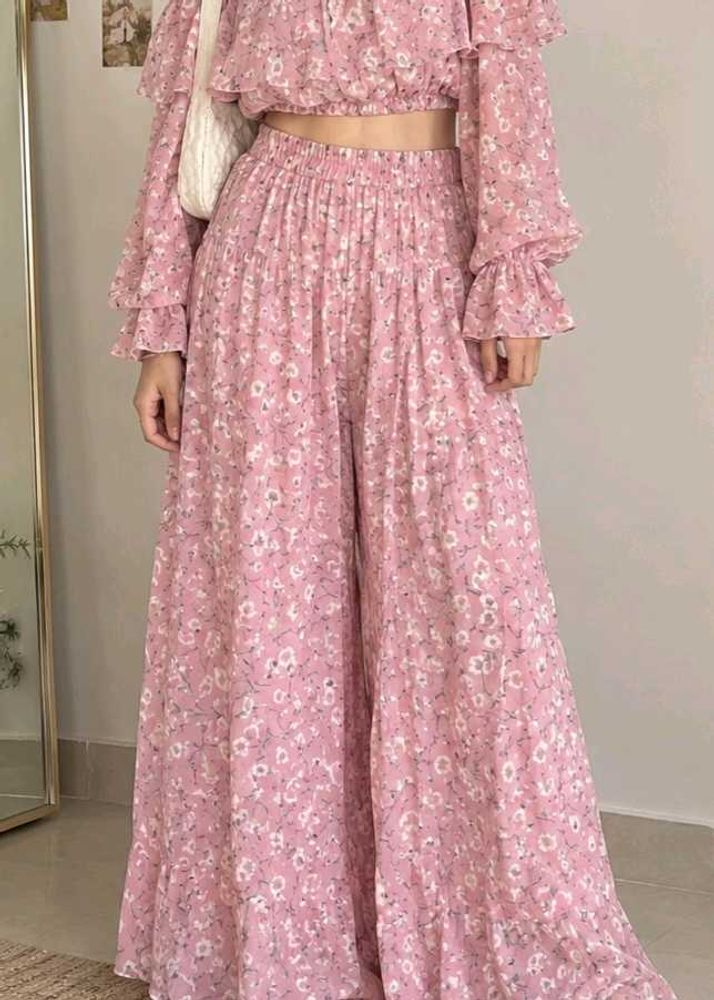 Pink Floral Off-Shoulder Co-ord Set
