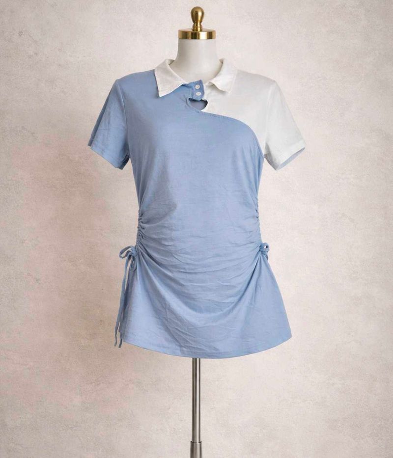 Chic Ruched Polo Tunic