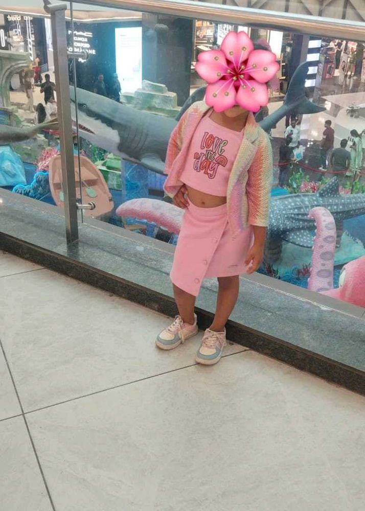 Sparkly Jacket &amp; Pink Skirt Set