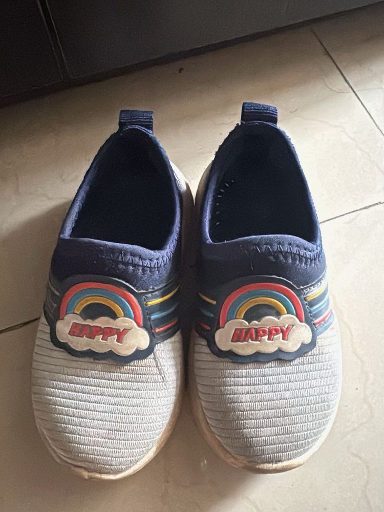 Cute Rainbow "Happy" Slip-On Shoes