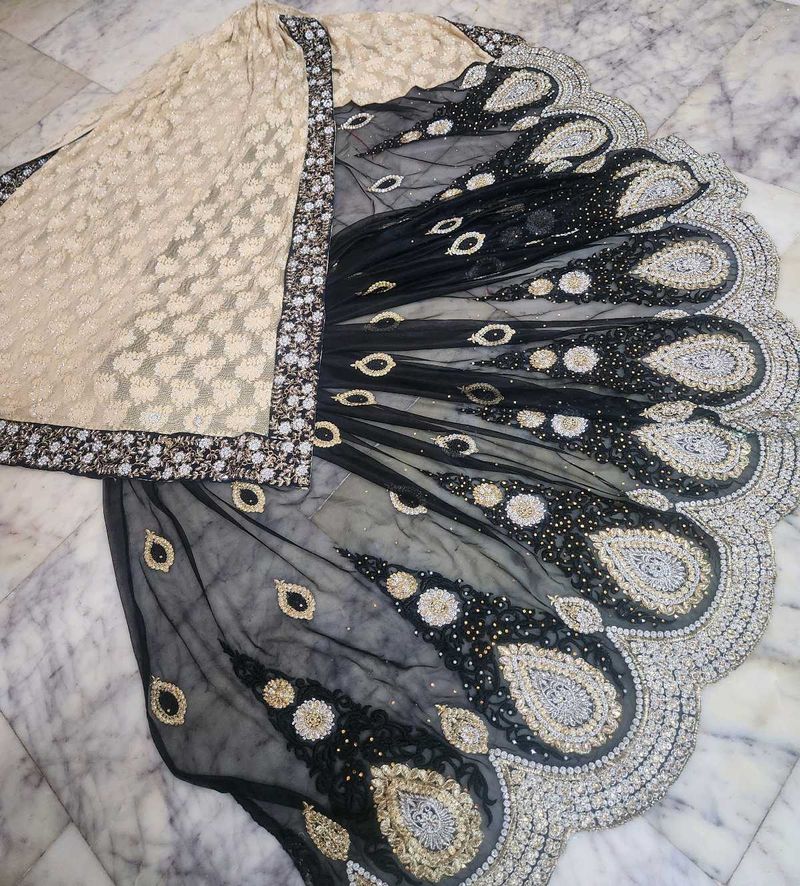 cream and black beautiful color combination net sa