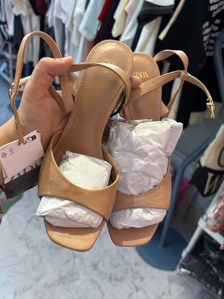 ZARA Strappy Block Heels