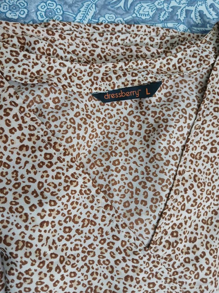 Leopard Print V-Neck dress