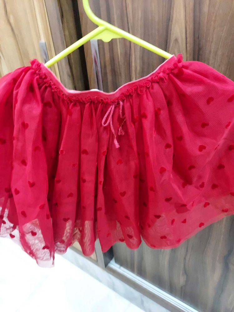 H&amp;M Girls Red Tulle Skirt