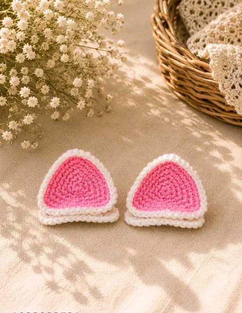 Cute Crochet Bunny Ears Hair Clips