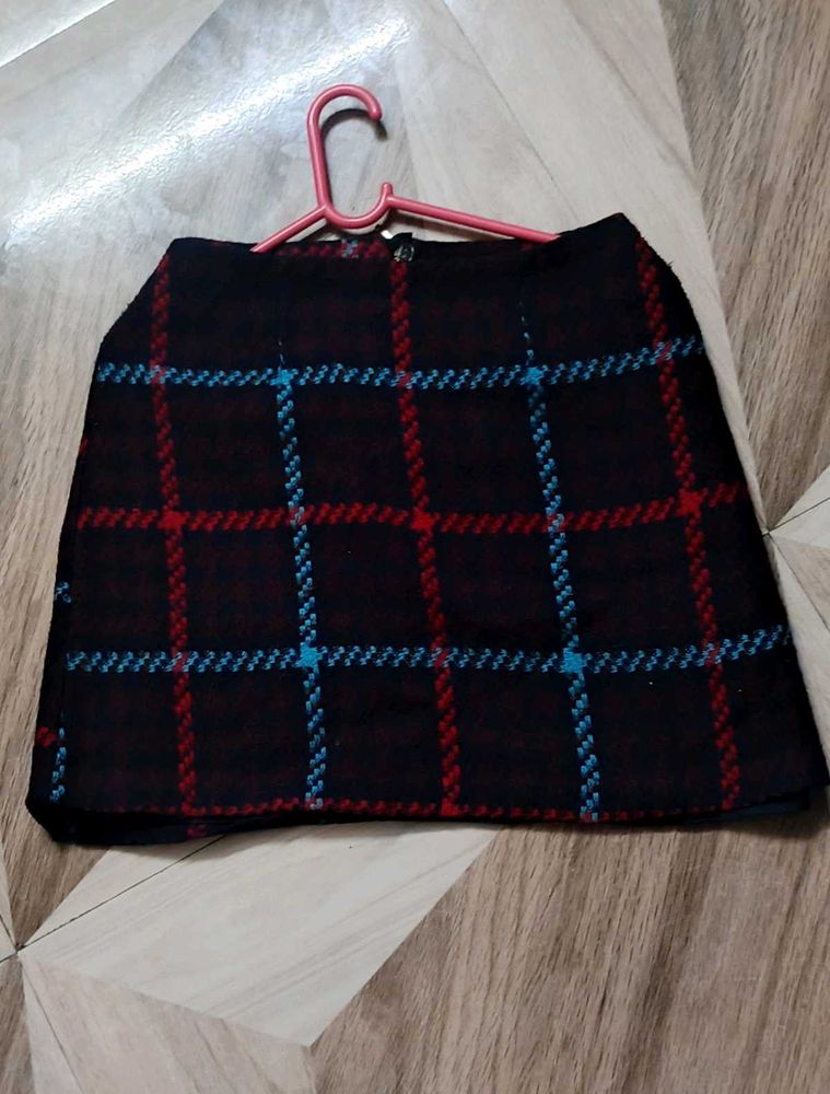 (Negotiable)Plaid Mini Skirt