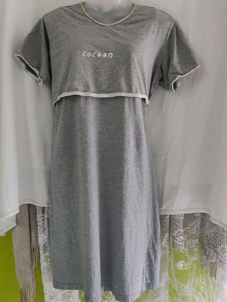Grey Cocoon T-Shirt Dress
