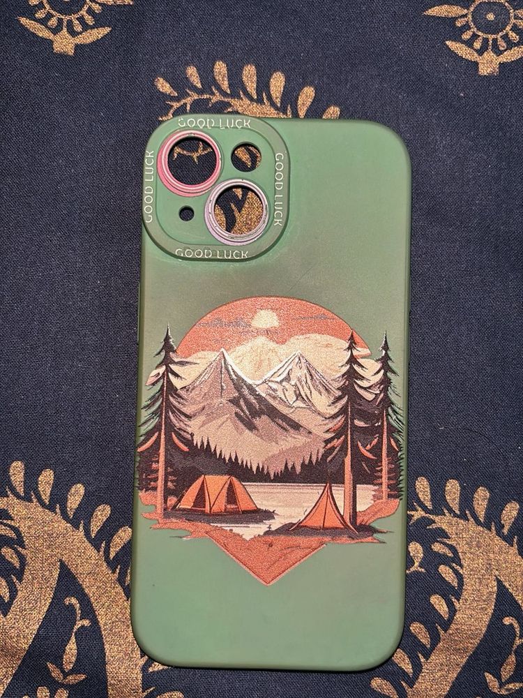 iPhone 15 Case - Mountain Camping Design