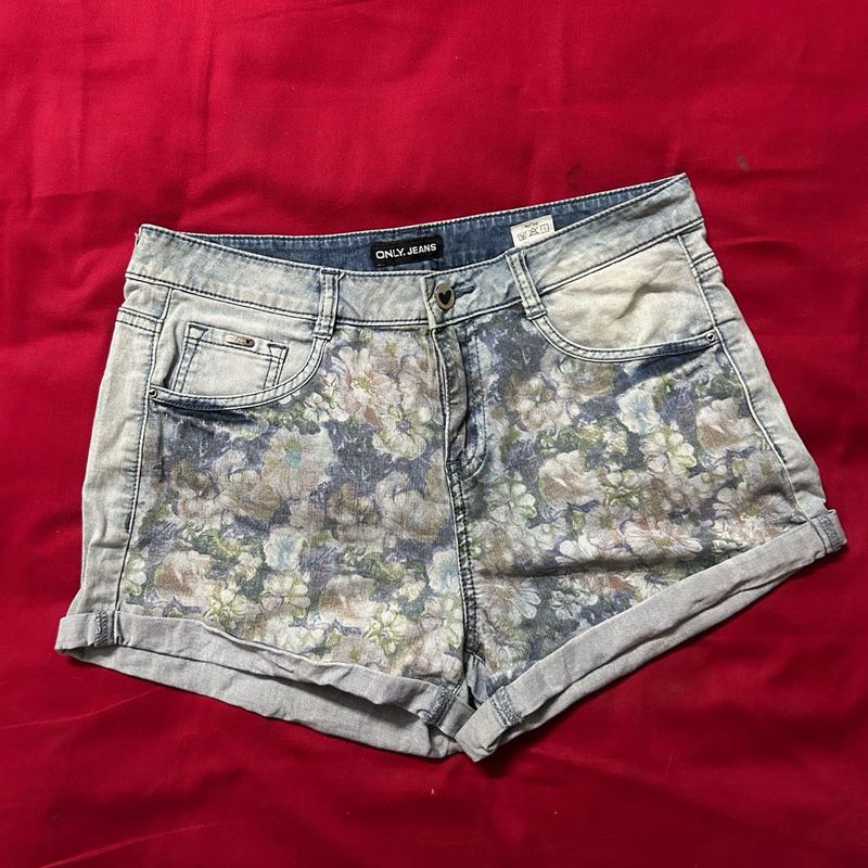 Floral Denim Shorts