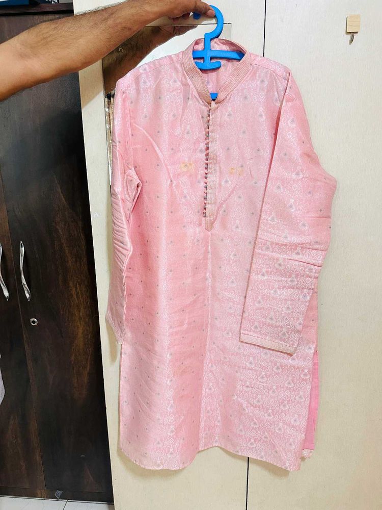 wedding pink kurta one time used