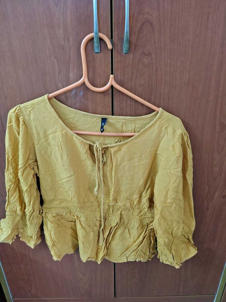 Mustard Yellow Peplum Top