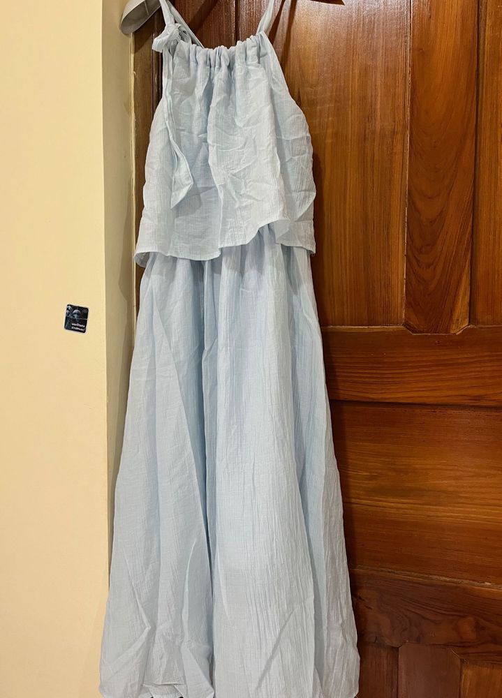 Light Blue Tiered Maxi Dress