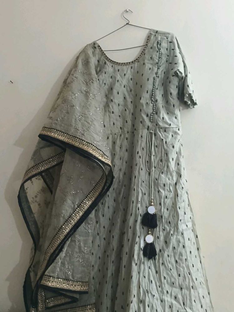 new pretty gown with dupatta