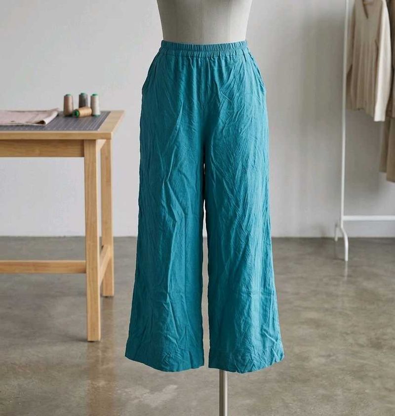 Comfortable Teal Wide-Leg Pants