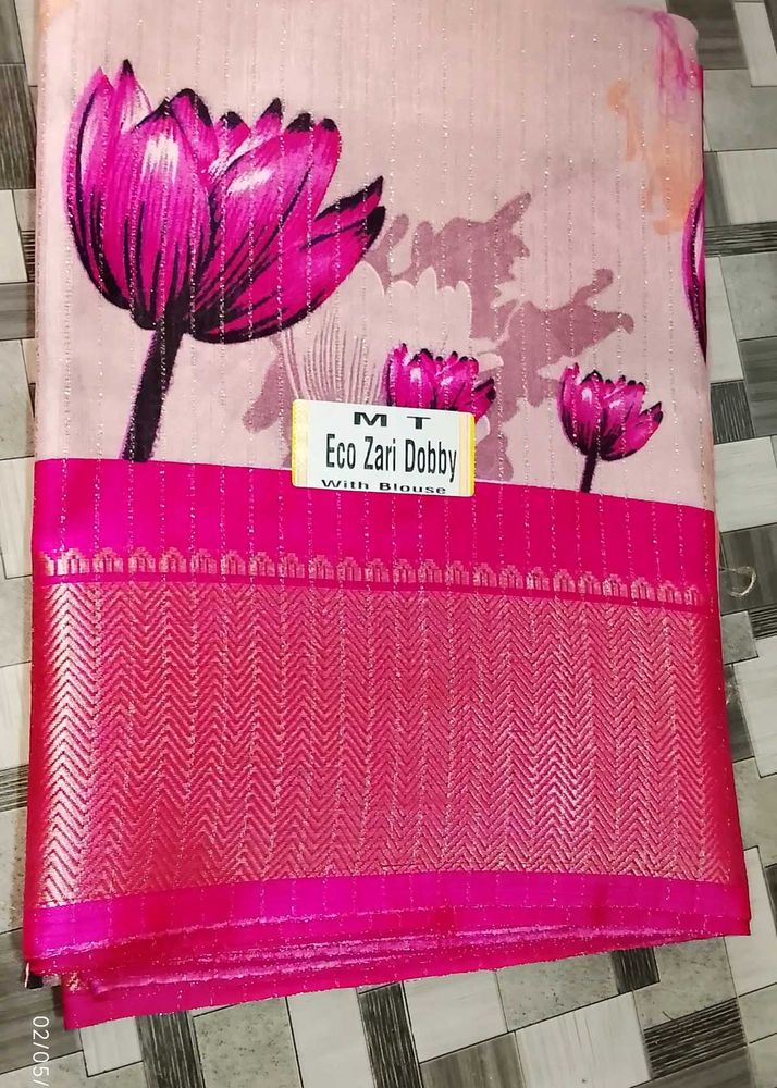 Elegant Pink Lotus Saree