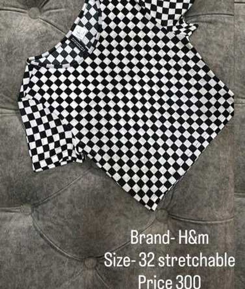 Checkerboard Mesh Crop Top