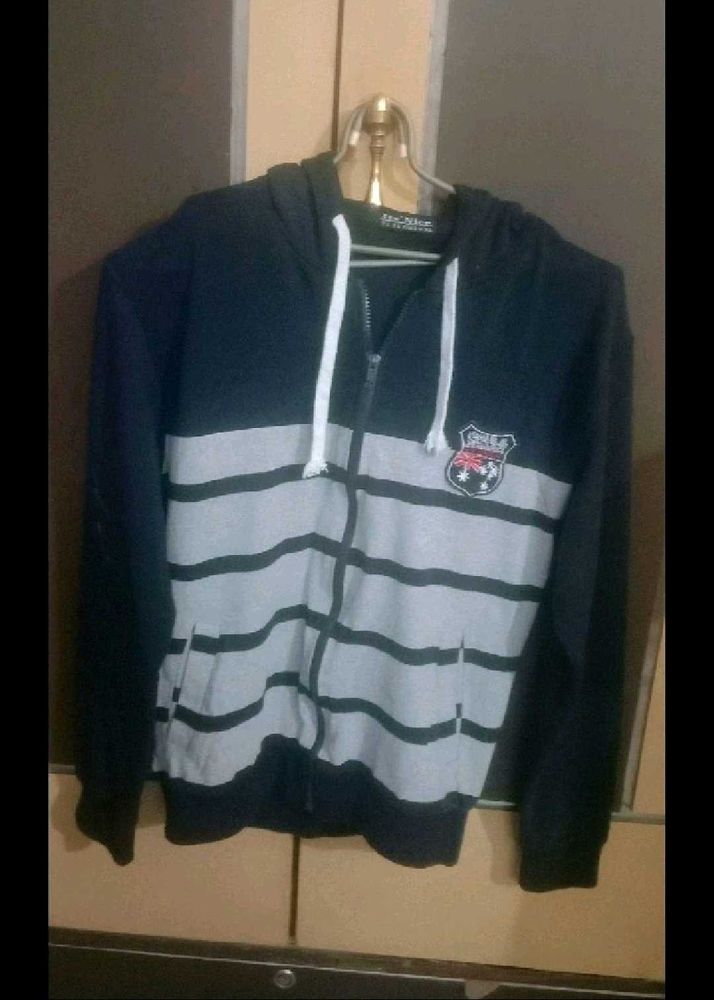 Men's Striped Zip-Up Hoodie