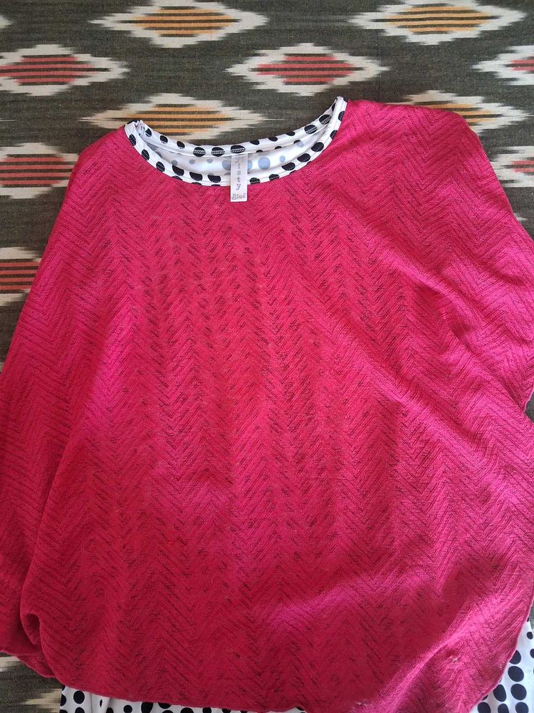 Vibrant Pink Chevron Pattern Top