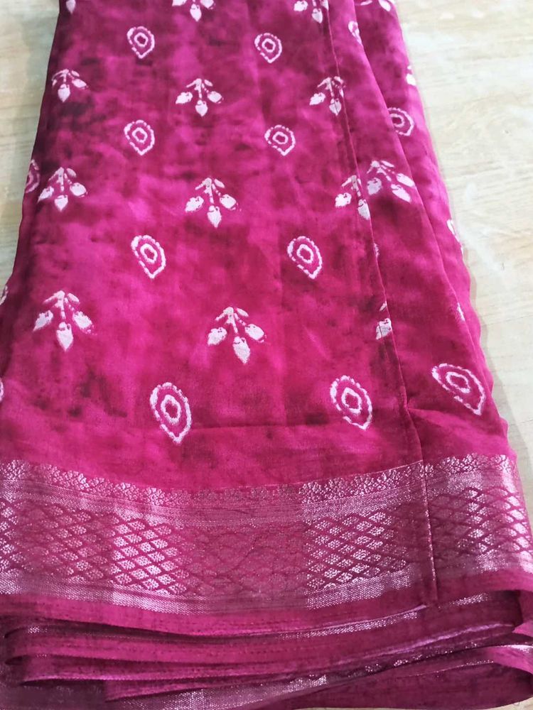 Pink Joint Saree with blouse material