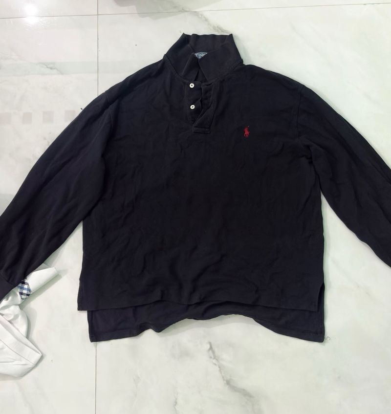 Men's Black Polo Ralph Lauren Long Sleeve Shirt