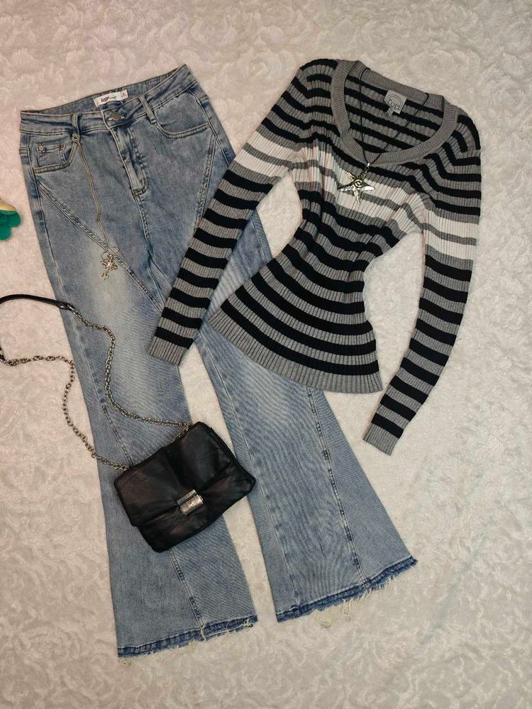 Y2K Striped Sweater (⁠ ⁠ꈍ⁠ᴗ⁠ꈍ⁠)(⁠✿⁠^⁠‿⁠^⁠)