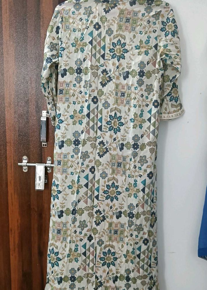Floral Printed Long Shrug / Cover-Up