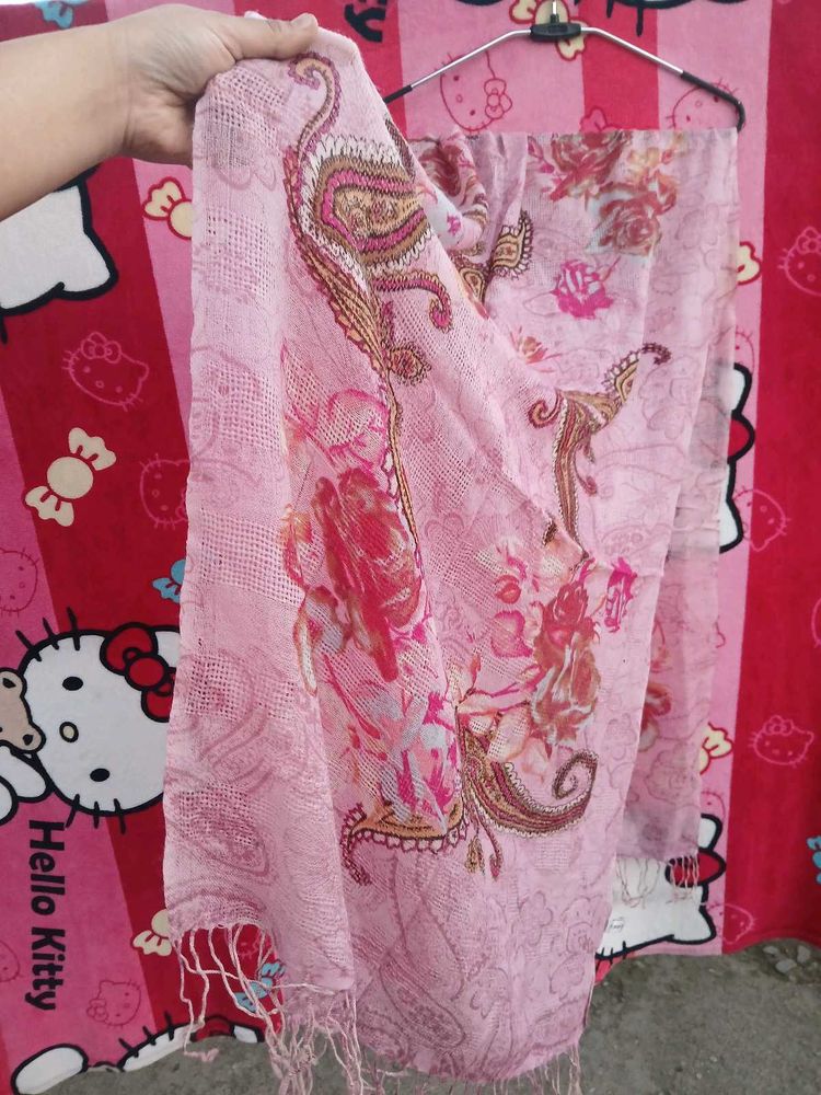 Pink Floral Scarf