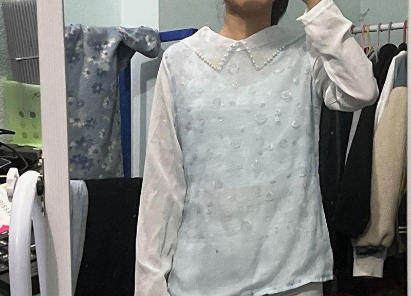 Elegant White Sheer Top