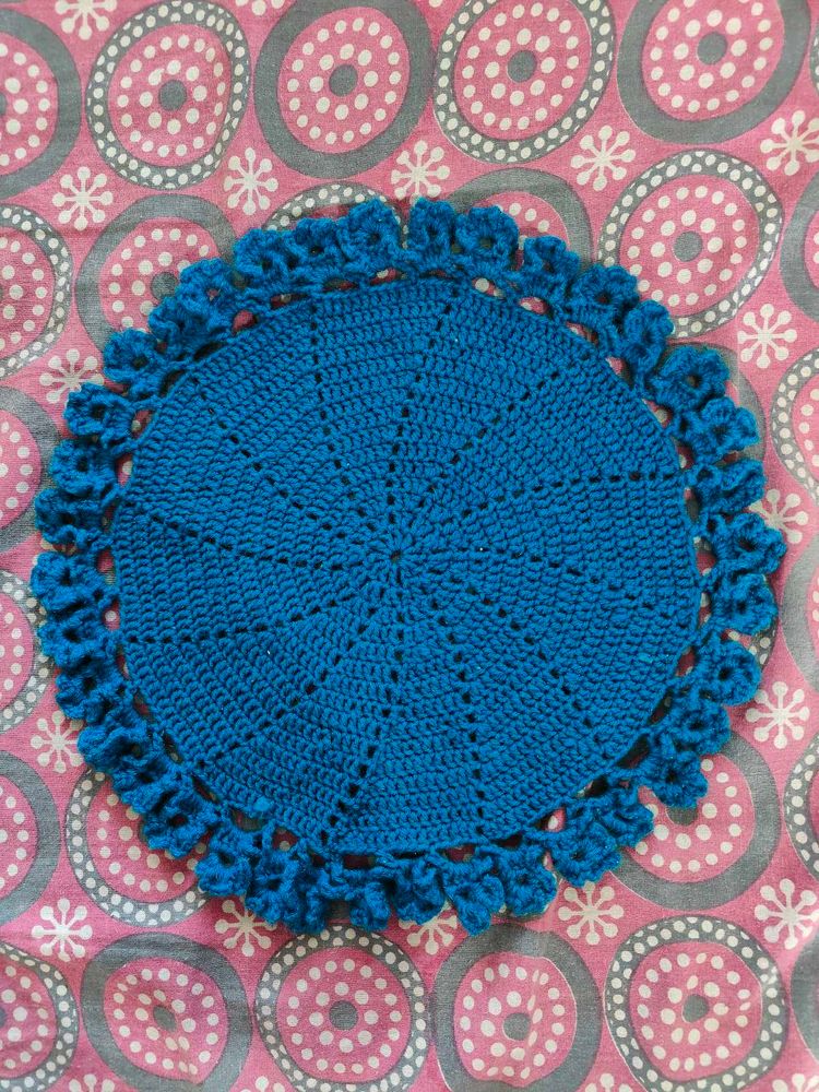 Blue Crocheted Doily