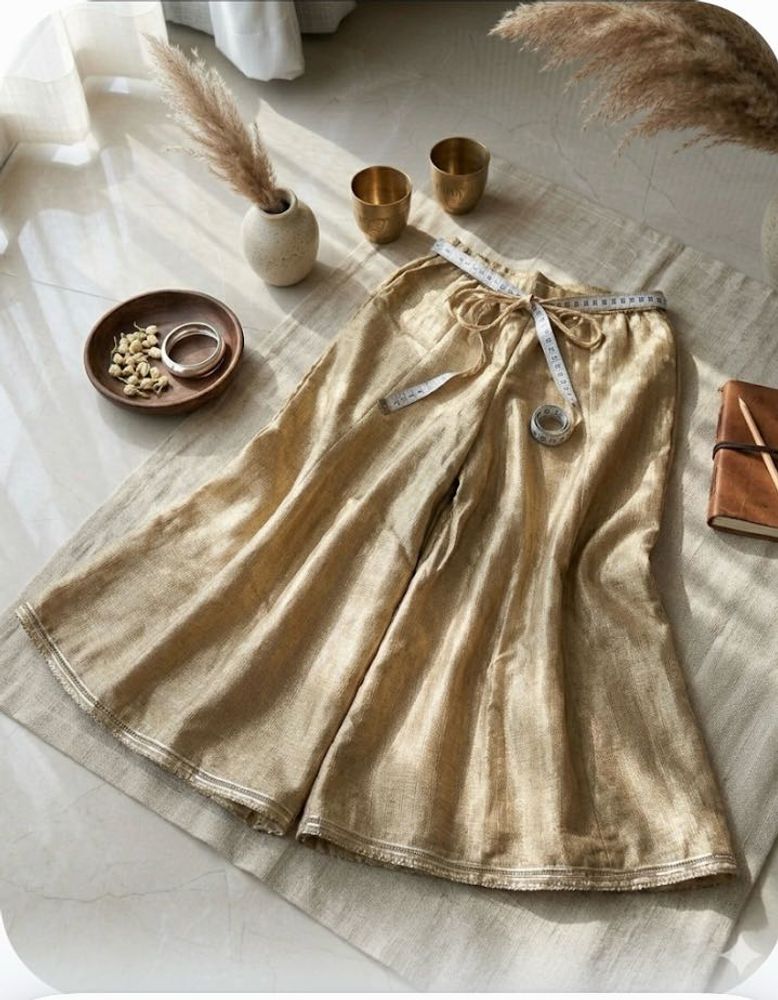 Wide Leg Gold Pants
