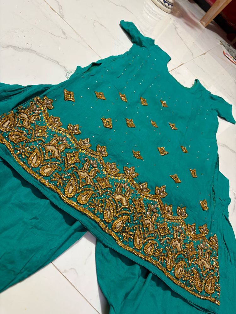 shinny cotton handwork dress