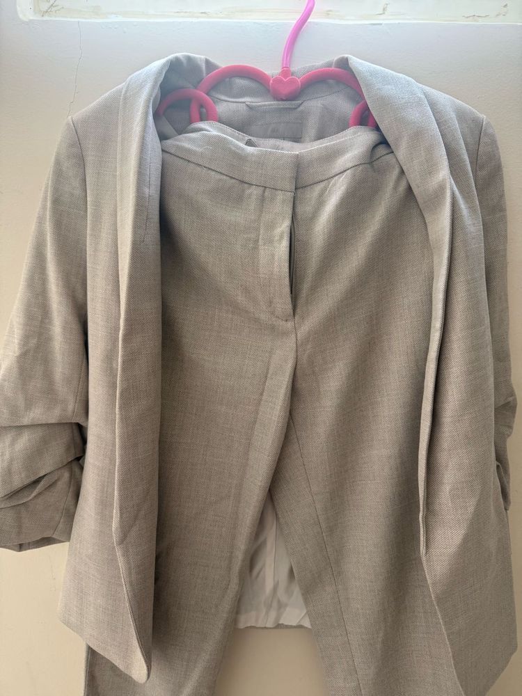 Light Gray Blazer and Pants Set