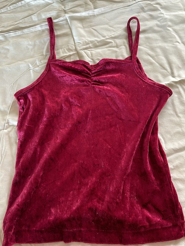 Velvet Spaghetti Top