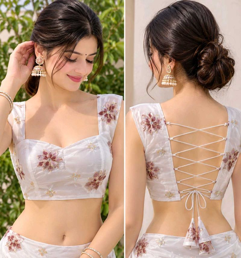Elegant White Embroidered Blouse